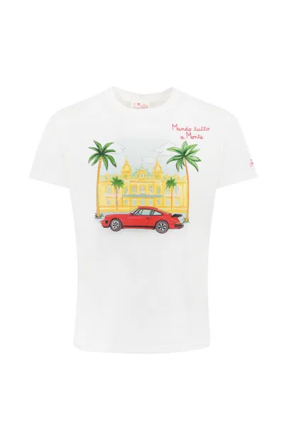 Mc2 Saint Barth T-shirt With Mando A Monte Embroidery In Bianco