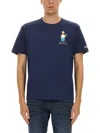 Mc2 Saint Barth Graphic Print Crew Neck T-shirt In Blue