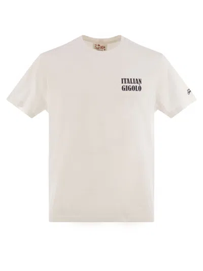 Mc2 Saint Barth T-shirt With Print On Chest And Back In White