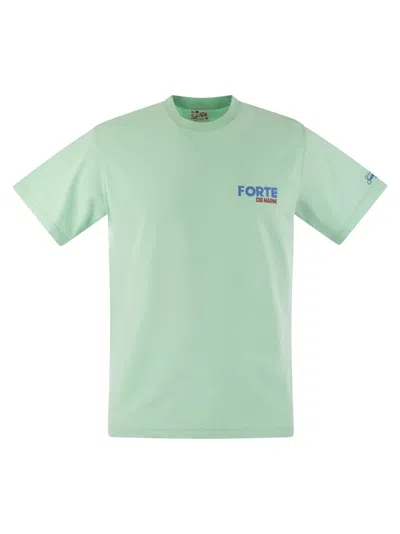 Mc2 Saint Barth T Shirt With Print On Chest And Back In Green