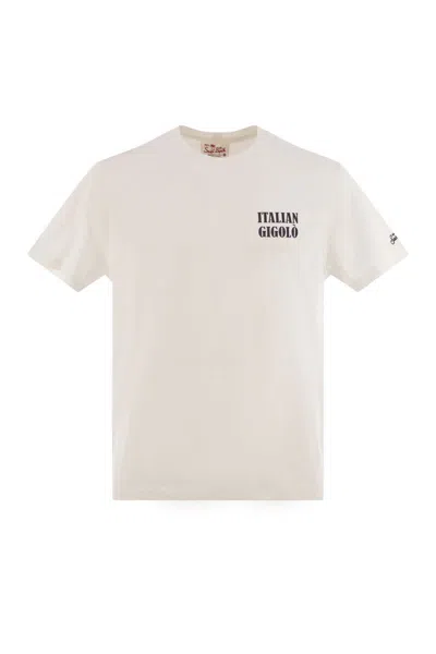 Mc2 Saint Barth T-shirt With Print On Chest And Back In Animal Print