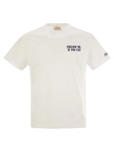 Mc2 Saint Barth T-shirt With Print On Chest And Back In White