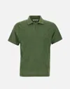 Mc2 Saint Barth Soft Texture Split Neck Polo In Green