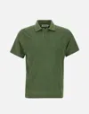 Mc2 Saint Barth Soft Texture Split Neck Polo In Green