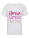Mc2 Saint Barth Woman Cotton Jersey Crewneck T-shirt Emilie With Barbie Logo Print Barbie Special Edition In White