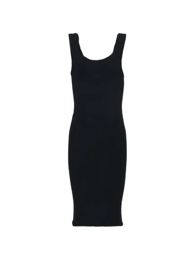 Mc2 Saint Barth Kids' Taina Textured Dress In Black