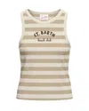 Mc2 Saint Barth Tank Top Ada Beige Stripes In Multi