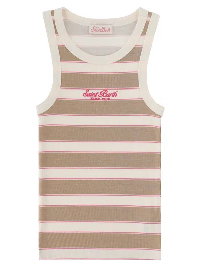 Mc2 Saint Barth Tank Top "ada" Con Logo In Neutral
