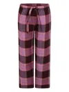 Mc2 Saint Barth Tartan Drawstring Pajama Bottoms In Purple