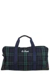 Mc2 Saint Barth Tartan Pattern Duffle Bag With Adjustable Strap In Green