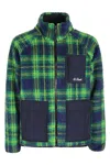 Mc2 Saint Barth Tartan Pattern Sherpa Jacket With Zippered Pockets In Green