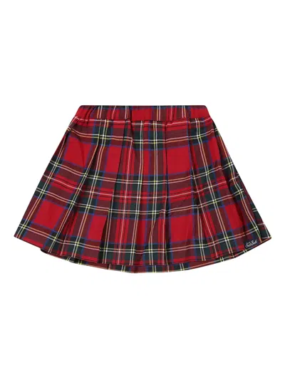 Mc2 Saint Barth Tartan Pleated Skirt In Multi