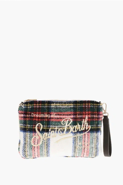Mc2 Saint Barth Tartan Wool Blend Parisienne Clutch
