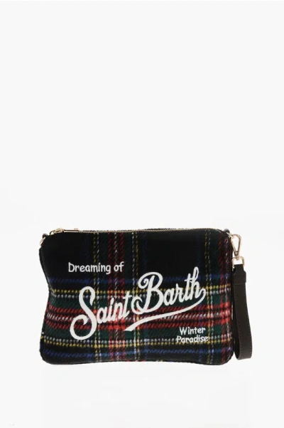 Mc2 Saint Barth Tartan Wool Blend Parisienne Clutch