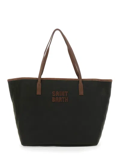 Mc2 Saint Barth City Logo-patch Shoulder Bag In Brown