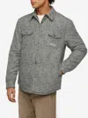 Mc2 Saint Barth Technic Fabric Overshirt Chalet With Herringbone Print In Black