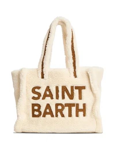 Mc2 Saint Barth Teddy Logo Maxi Colette Bag In Neutral