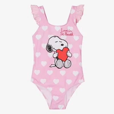 Mc2 Saint Barth Teen Girls Pink Snoopy Heart Swimsuit