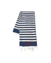MC2 SAINT BARTH TELO MARE FOUTA CON STAMPA A RIGHE BLU