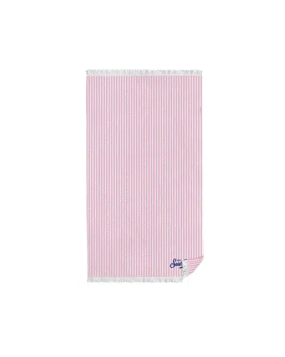 Mc2 Saint Barth Telo Mare Foutas Micro Stripes Pink In Multi