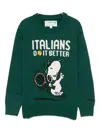 Mc2 Saint Barth Tennis Snoopy Sweater In Green