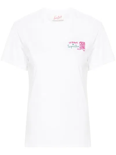 Mc2 Saint Barth Tequila & Texani Cotton T-shirt In White