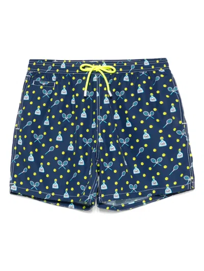 Mc2 Saint Barth Tequila Match-print Swim Shorts In Blue