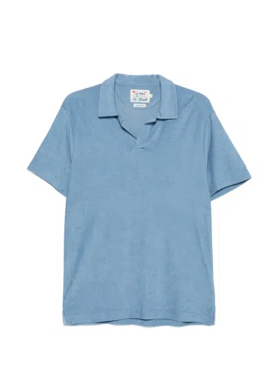 Mc2 Saint Barth Terry Dusty Blue Polo Shirt