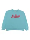 Mc2 Saint Barth Terry-logo Cotton Sweatshirt In Blue