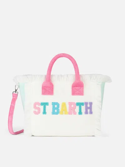Mc2 Saint Barth Terry Multicolor Patch Colette Sponge Handbag In White