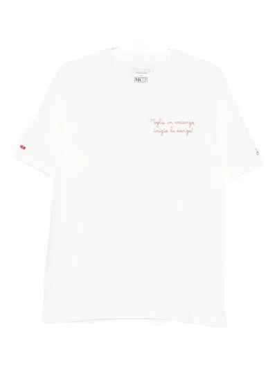 Mc2 Saint Barth Text-print T-shirt In White