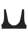Mc2 Saint Barth Textured Bikini Top In Black