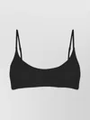 Mc2 Saint Barth Textured Fabric Adjustable Straps Bikini Top In Black