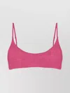 Mc2 Saint Barth Textured Fabric Bralette Bikini Top In Pink