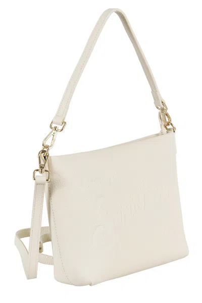 Mc2 Saint Barth Textured Leather Clutch Bag With Removable Handle In White