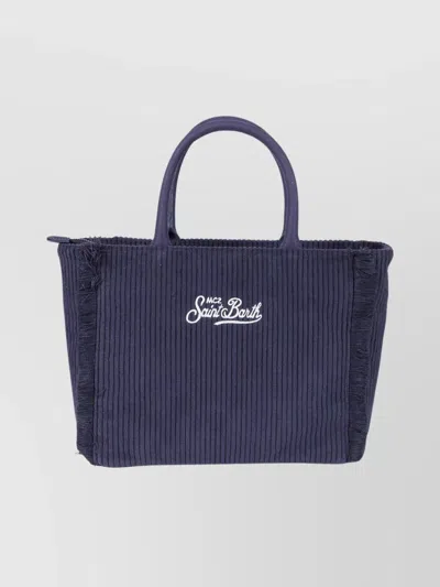 Mc2 Saint Barth Textured Tote Bag Fringed Edges