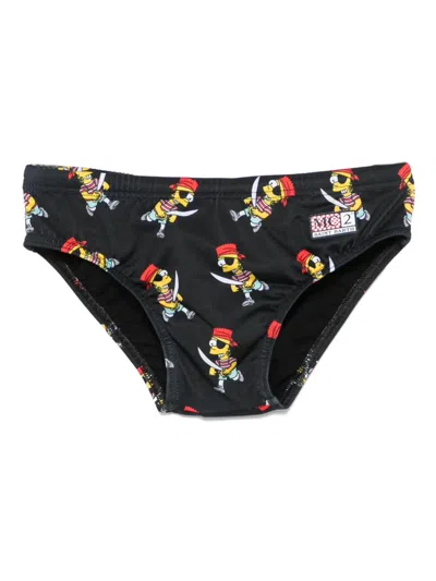Mc2 Saint Barth Kids' The Simpsons Swim Trunks In Black