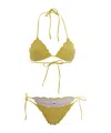 Mc2 Saint Barth Seersucker Vichy Bikini In Green