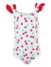 Mc2 Saint Barth Tilda Cherry-print Ruffled Swimsuit In Multi
