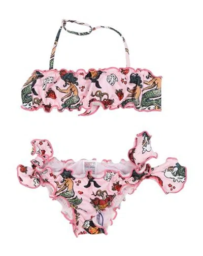 Mc2 Saint Barth Babies'  Toddler Girl Bikini Pink Size 6 Polyamide, Elastane
