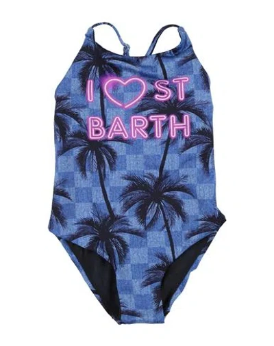 Mc2 Saint Barth Babies'  Toddler Girl One-piece Swimsuit Blue Size 6 Polyamide, Elastane