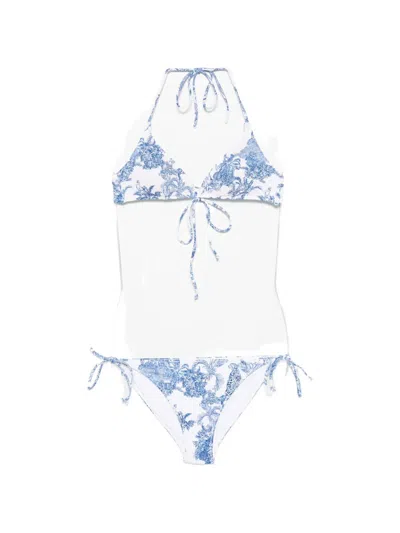 Mc2 Saint Barth Toile De Jouy-print Bikini In Blue
