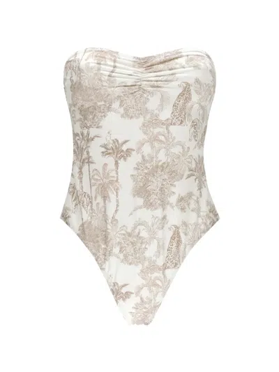Mc2 Saint Barth Toile De Jouy-print Swimsuit In White