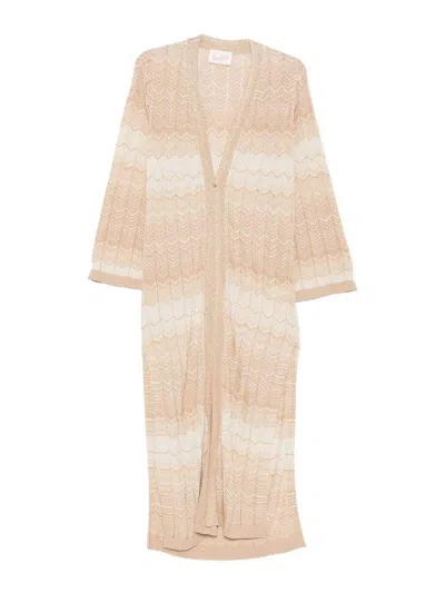 MC2 SAINT BARTH TONIA CARIGAN SEA WAVE LUREX SWEATER