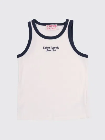 Mc2 Saint Barth Kids'  Stretch Cotton Tank Top In Brown