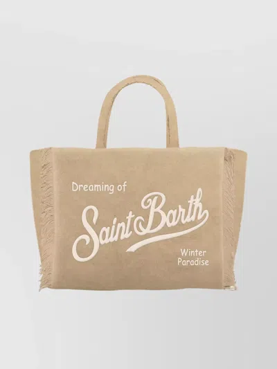 Mc2 Saint Barth Tote Bag With Top Handles And Strap In Neutral