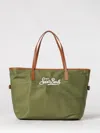 Mc2 Saint Barth Nylon Bag With Embroidered Logo In Green
