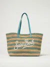 Mc2 Saint Barth Tote Bags  Woman Color Gnawed Blue