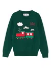Mc2 Saint Barth Train-intarsia Jumper In Green