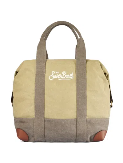 Mc2 Saint Barth Travel Duffle Logo-embroidered Canvas Holdall In Purple